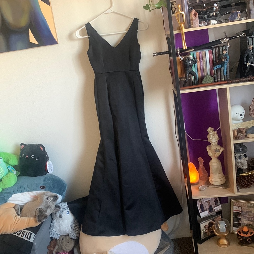 Breakfast at Tiffany’s style custom made trumpet/mermaid dress.